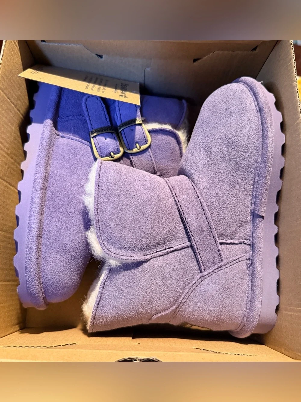 Bearpaw Toddler Girls Lilac Suede Double Buckle Boots